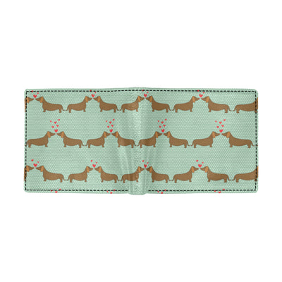 Dachshund Pattern Print Design 02 Men's ID Card Wallet