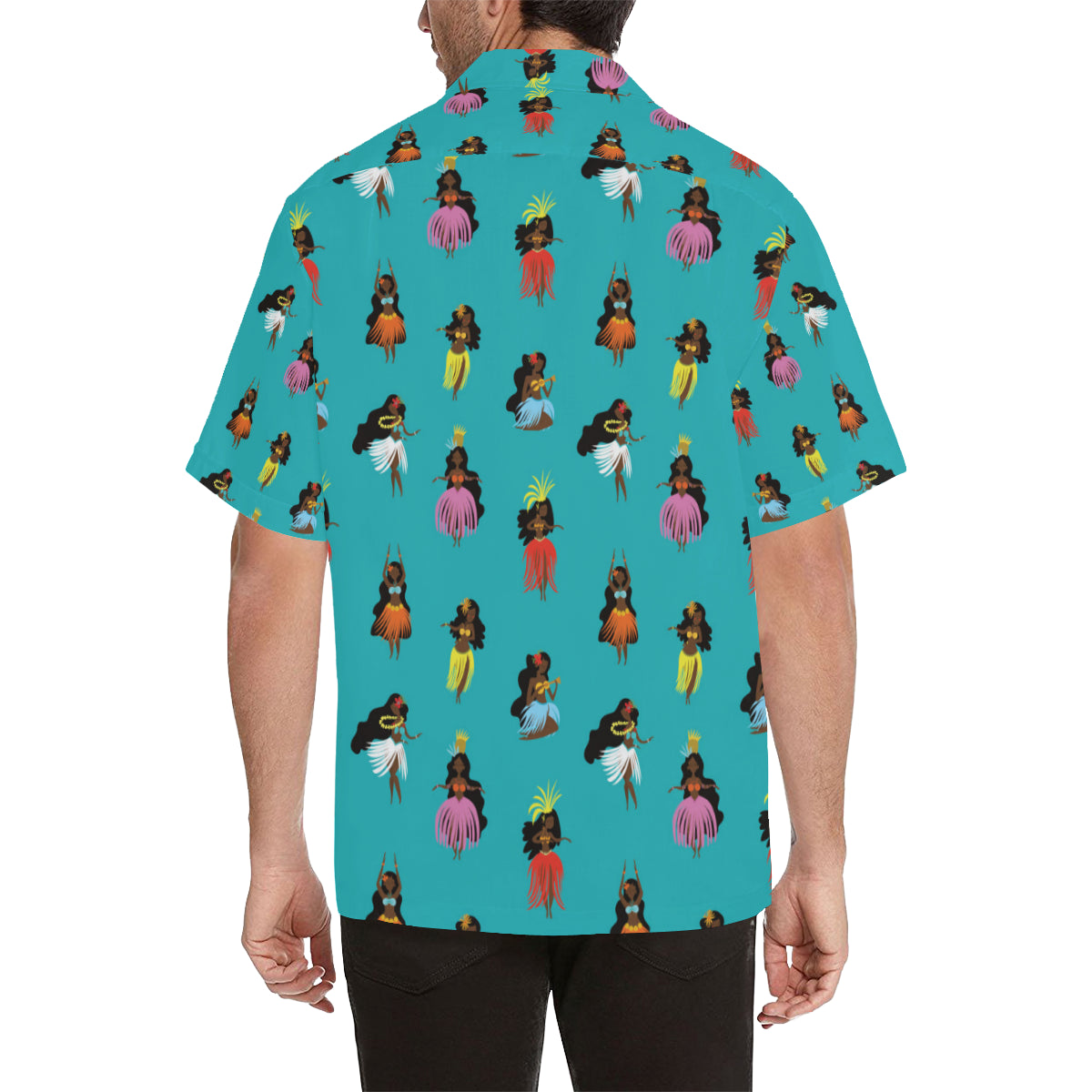 Hula Dancers Pattern Print Design 04 Men's Hawaiian Shirt
