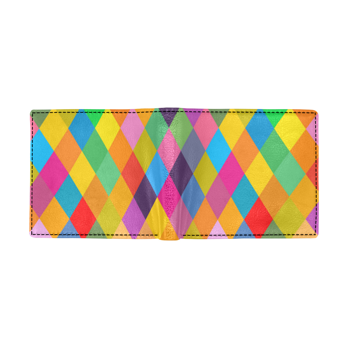 Harlequin Pattern Print Design 02 Men's ID Card Wallet