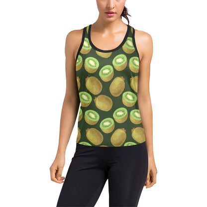 Kiwi Pattern Print Design KW04 Women's Racerback Tank Top