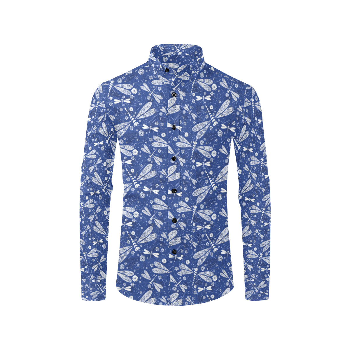Dragonfly Pattern Print Design 03 Men's Long Sleeve Shirt
