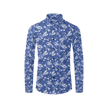 Dragonfly Pattern Print Design 03 Men's Long Sleeve Shirt
