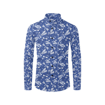 Dragonfly Pattern Print Design 03 Men's Long Sleeve Shirt