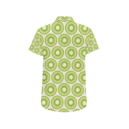 Kiwi Pattern Print Design KW02 Men's Short Sleeve Button Up Shirt