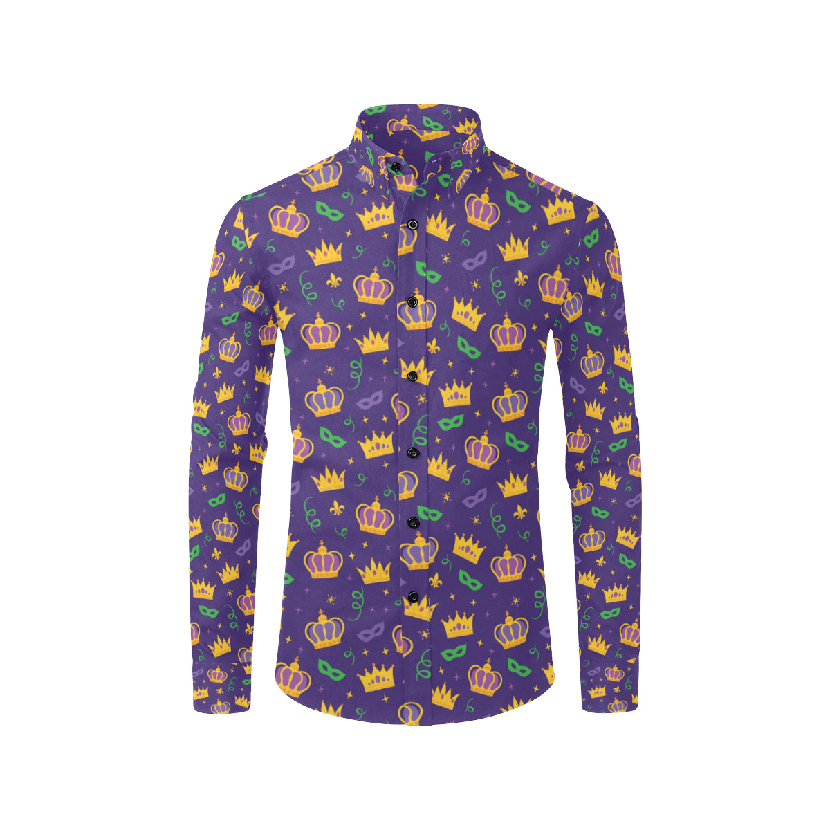 Mardi Gras Pattern Print Design 03 Men's Long Sleeve Shirt