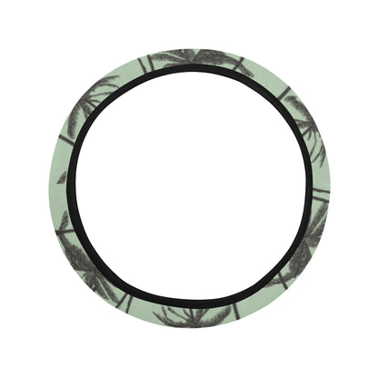 Palm Tree Pattern Print Design A04 Steering Wheel Cover with Elastic Edge