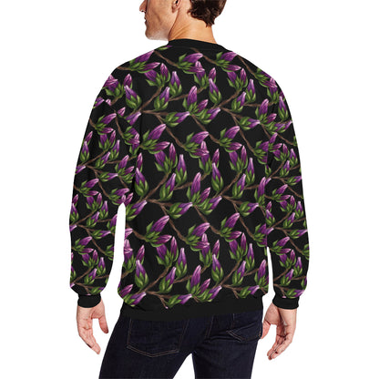 Magnolia Pattern Print Design MAG010 Men Long Sleeve Sweatshirt