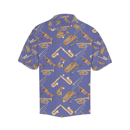Trombone Pattern Print Design 02 Men's Hawaiian Shirt