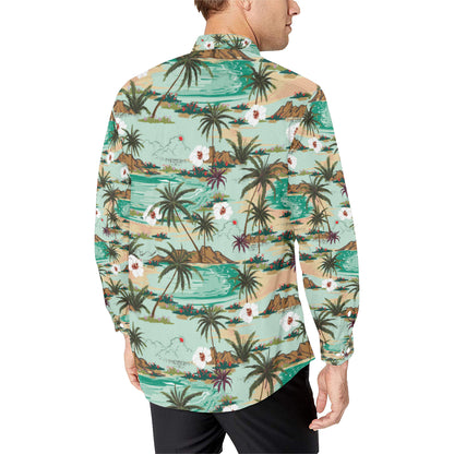 Pacific island Pattern Print Design A03 Men's Long Sleeve Shirt