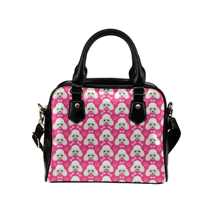 Poodle Pattern Print Design A04 Shoulder Handbag