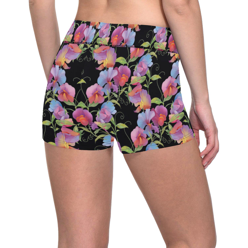 Peony Pattern Print Design PE012 Yoga Shorts