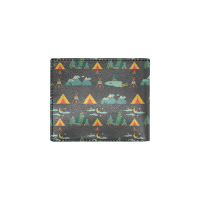 Camping Tent Pattern Print Design 03 Men's ID Card Wallet