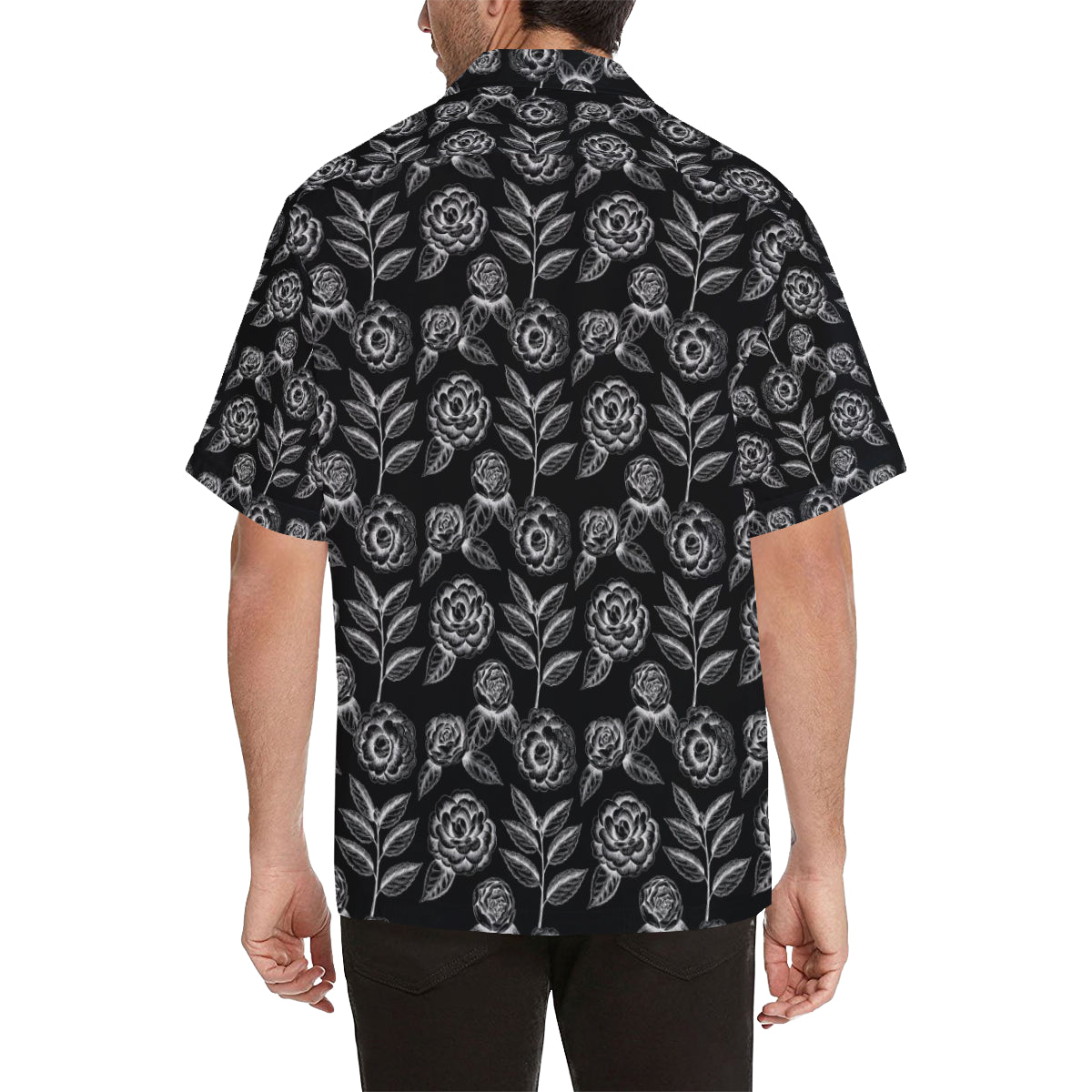Camellia Pattern Print Design 02 Men's Hawaiian Shirt