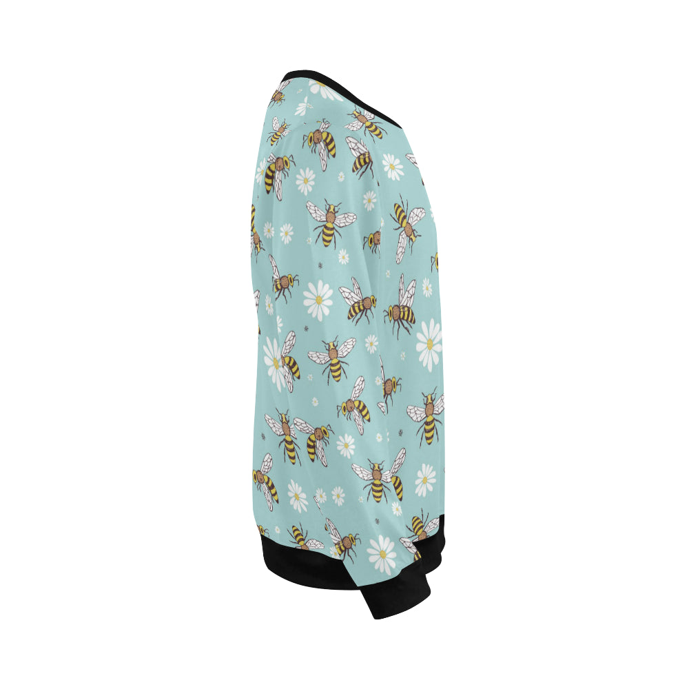 Bee Pattern Print Design BEE010 Men Long Sleeve Sweatshirt