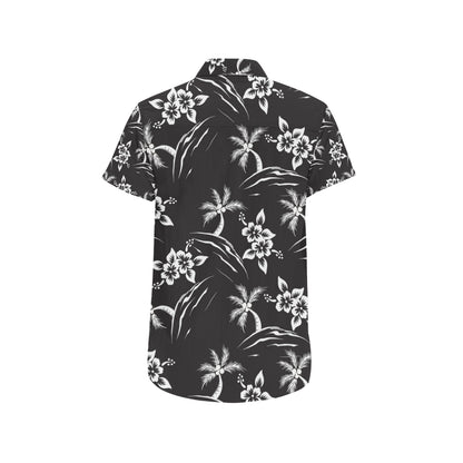 Palm Tree Pattern Print Design PT02 Men's Short Sleeve Button Up Shirt