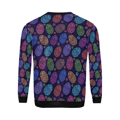 Easter Eggs Pattern Print Design RB012 Men Long Sleeve Sweatshirt