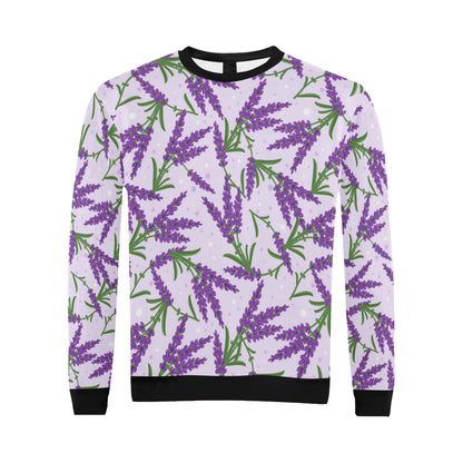 Lavender Pattern Print Design LV02 Men Long Sleeve Sweatshirt