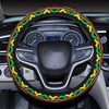 African Geometric Print Pattern Steering Wheel Cover with Elastic Edge