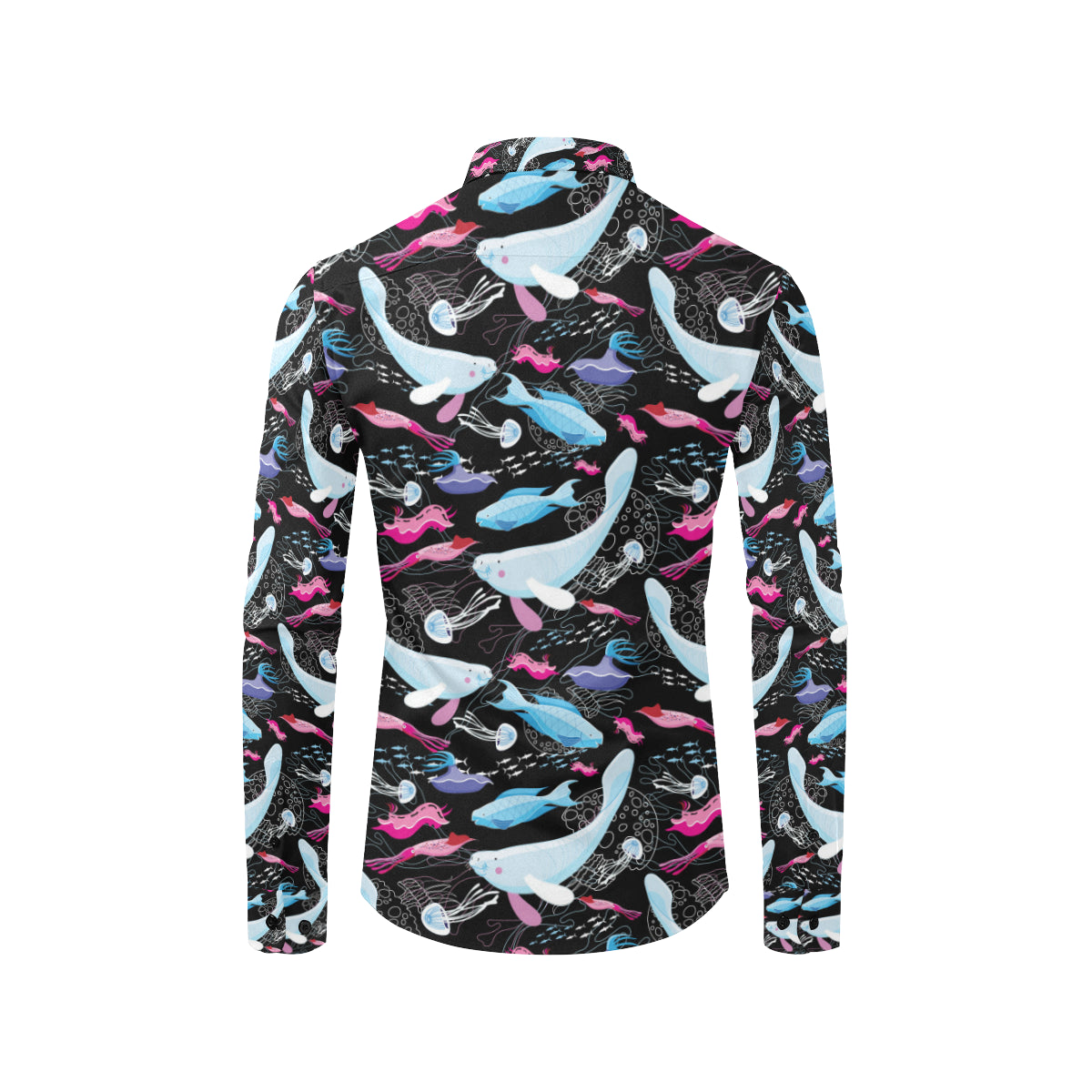 Manatee Pattern Print Design 02 Men's Long Sleeve Shirt