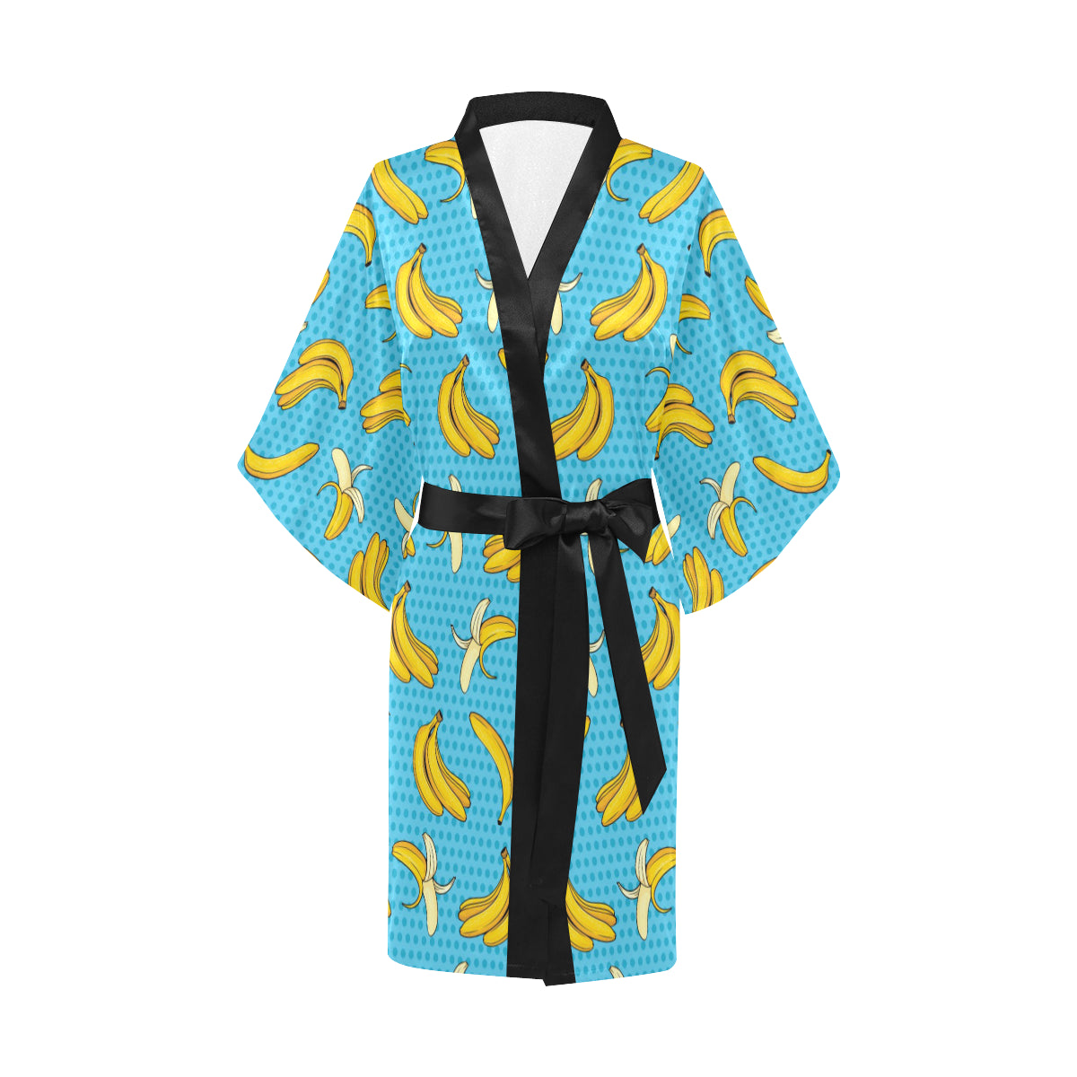 Banana Pattern Print Design BA08 Women's Short Kimono