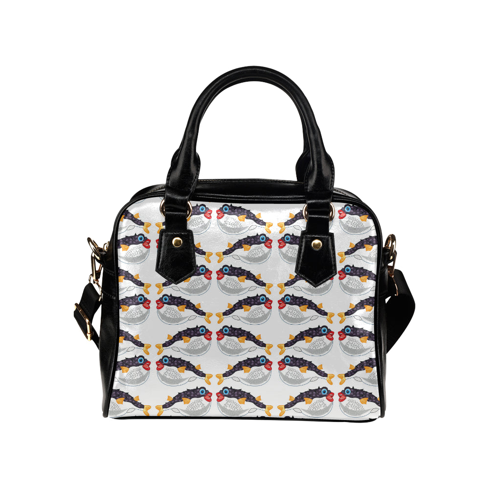 Fugu Pattern Print Design 03 Shoulder Handbag
