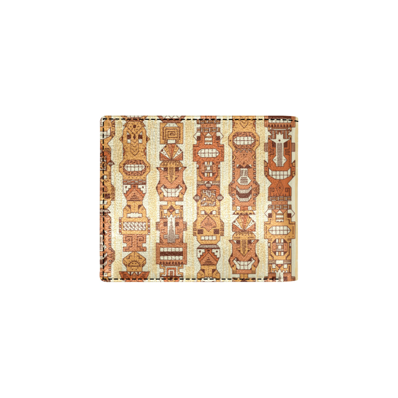 Tiki Orange Vertical Pattern Men's ID Card Wallet