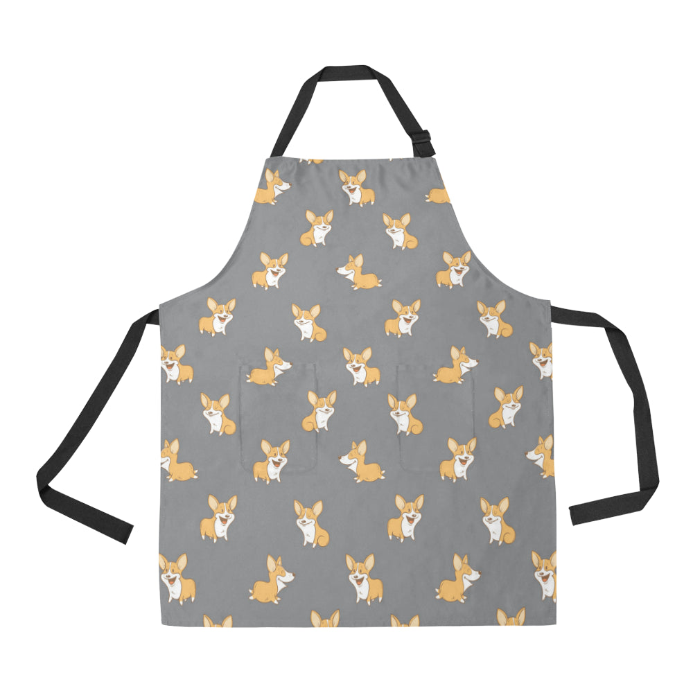 Pembroke Welsh Corgis Pattern Print Design A02 Apron with Pocket