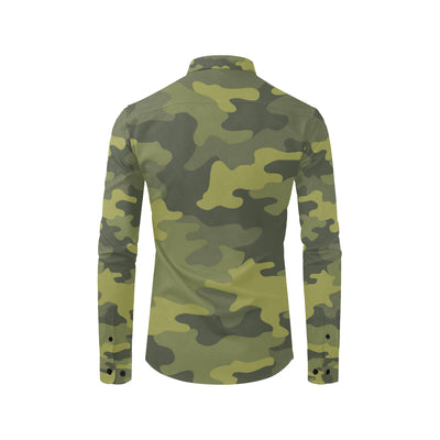 Military Camouflage Pattern Print Design 02 Men's Long Sleeve Shirt