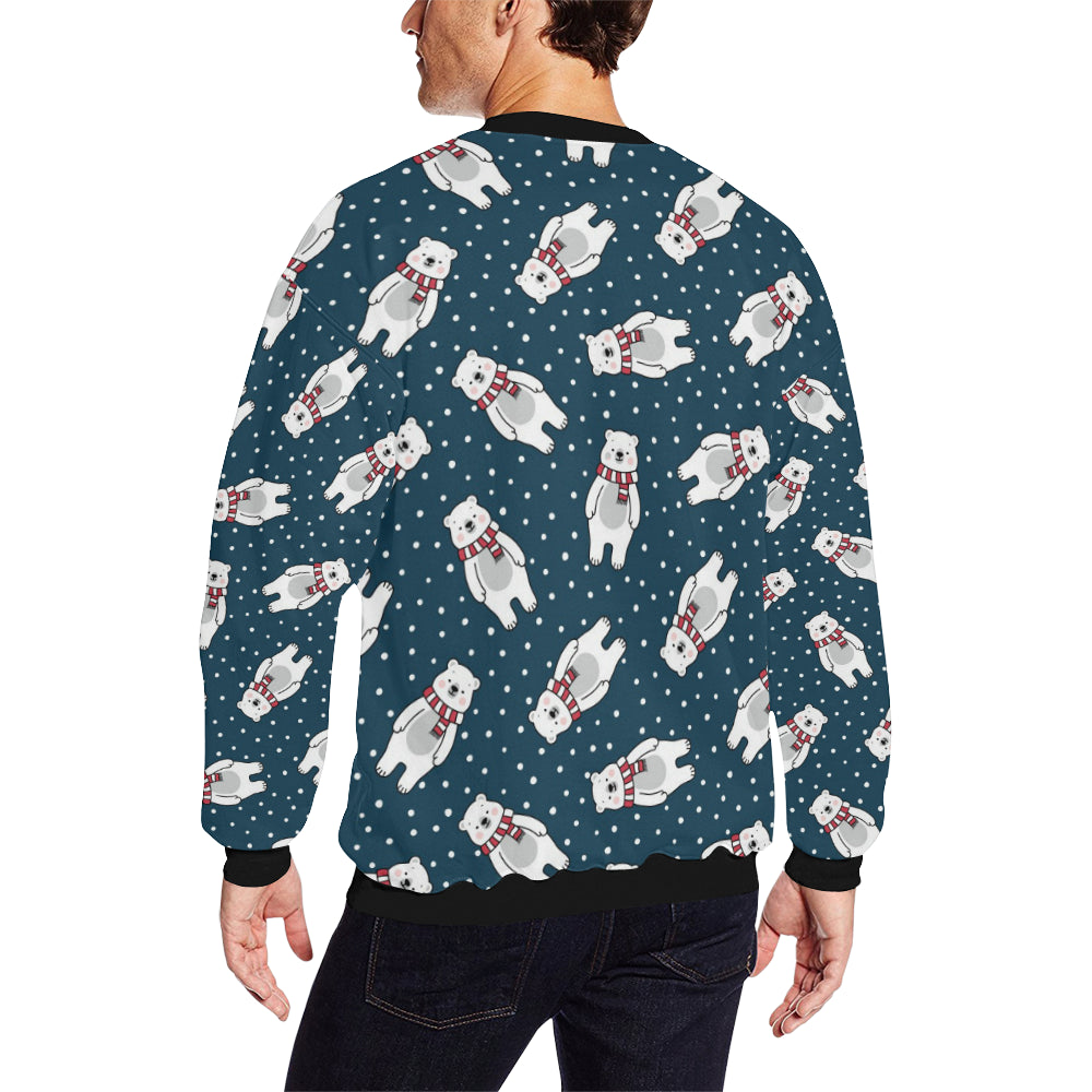 Polar Bear Pattern Print Design PB05 Men Long Sleeve Sweatshirt
