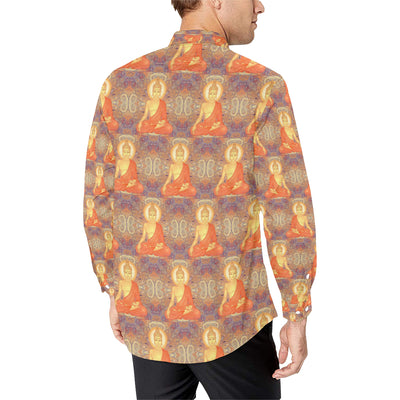 Buddha Indian Colorful Print Men's Long Sleeve Shirt