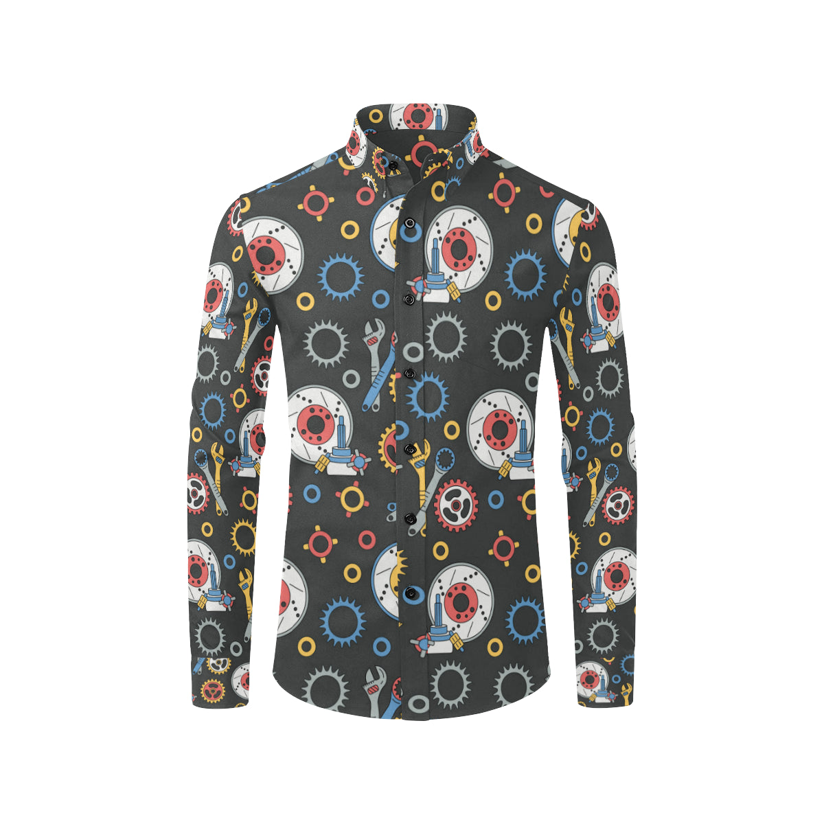 Mechanic Pattern Print Design 01 Men's Long Sleeve Shirt