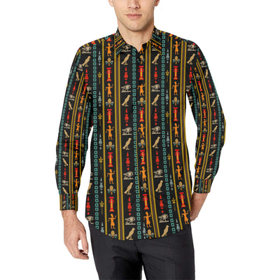 Eye of Horus Egypt Style Pattern Men's Long Sleeve Shirt