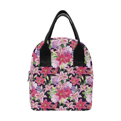 Lily Pattern Print Design LY017 Insulated Lunch Bag