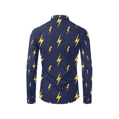 Lightning Thunder Pattern Print Design 03 Men's Long Sleeve Shirt