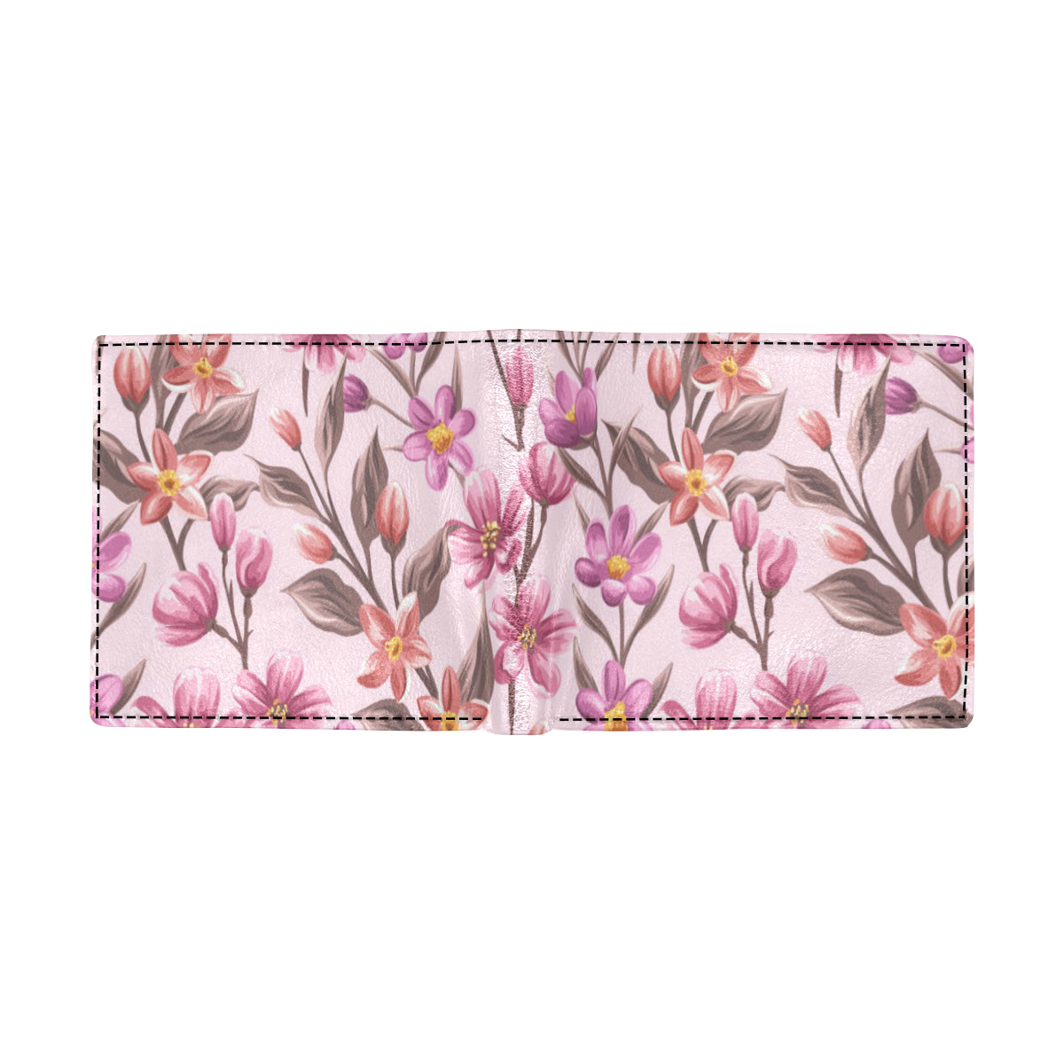 Summer Floral Pattern Print Design SF09 Men's ID Card Wallet