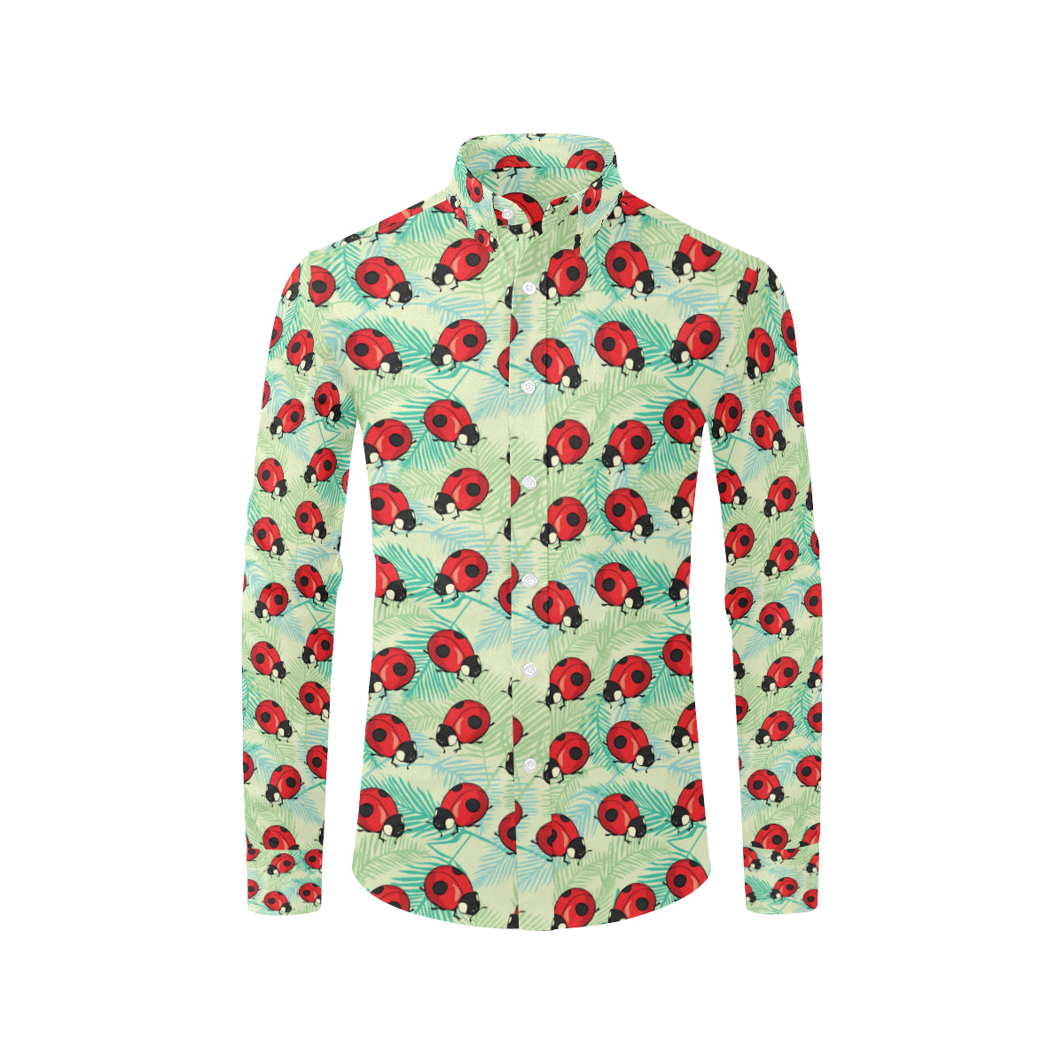 Ladybug Cute Print Pattern Men's Long Sleeve Shirt