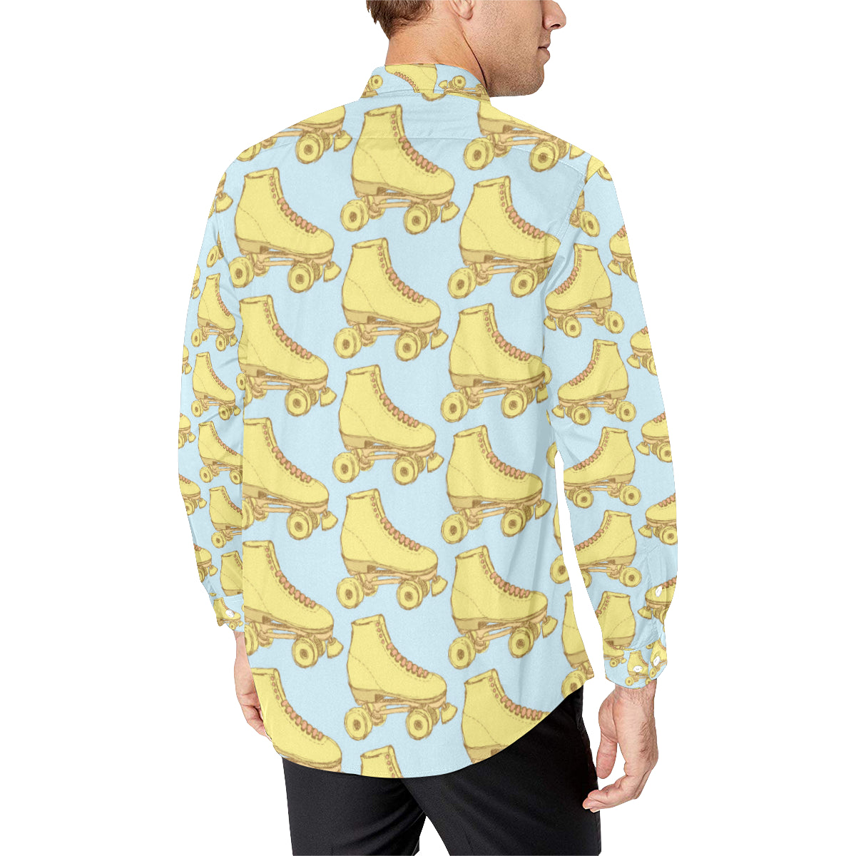 Roller skate Pattern Print Design A03 Men's Long Sleeve Shirt