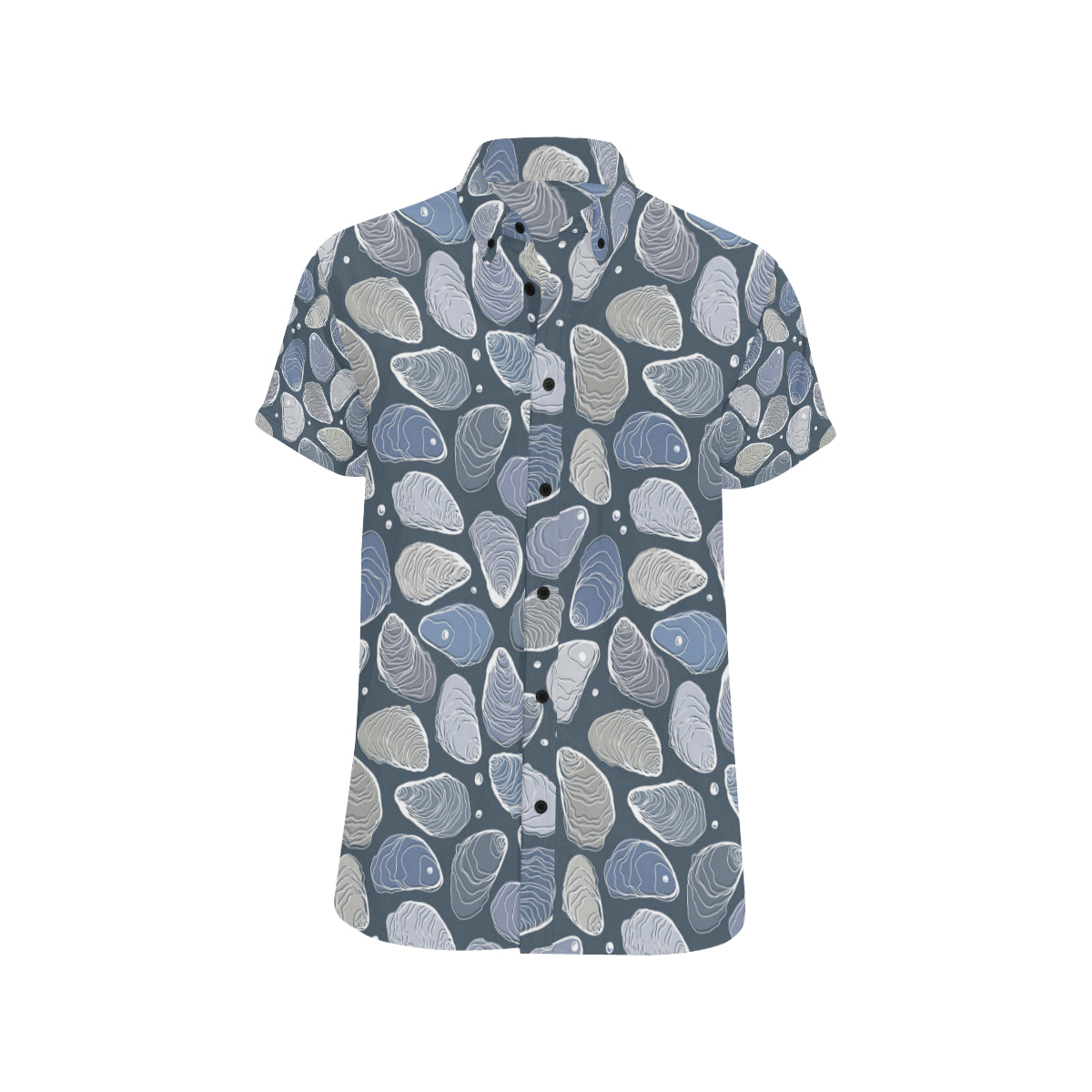 Oyster Pattern Print Design 02 Men's Short Sleeve Button Up Shirt