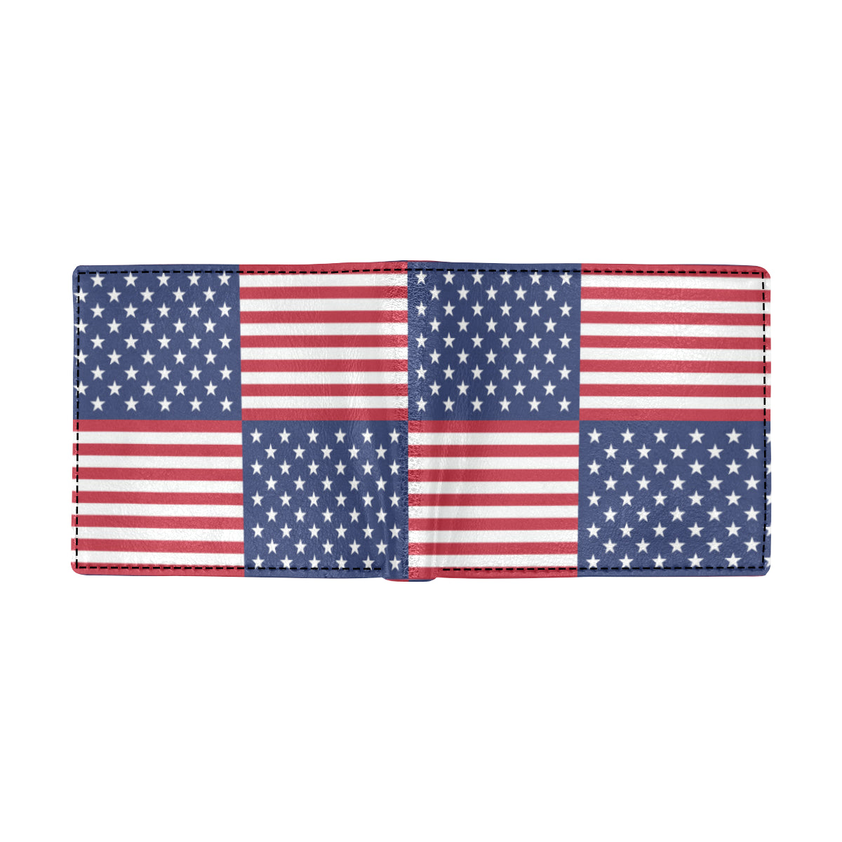 Patriotic US Flag Pattern Print Design A03 Men's ID Card Wallet