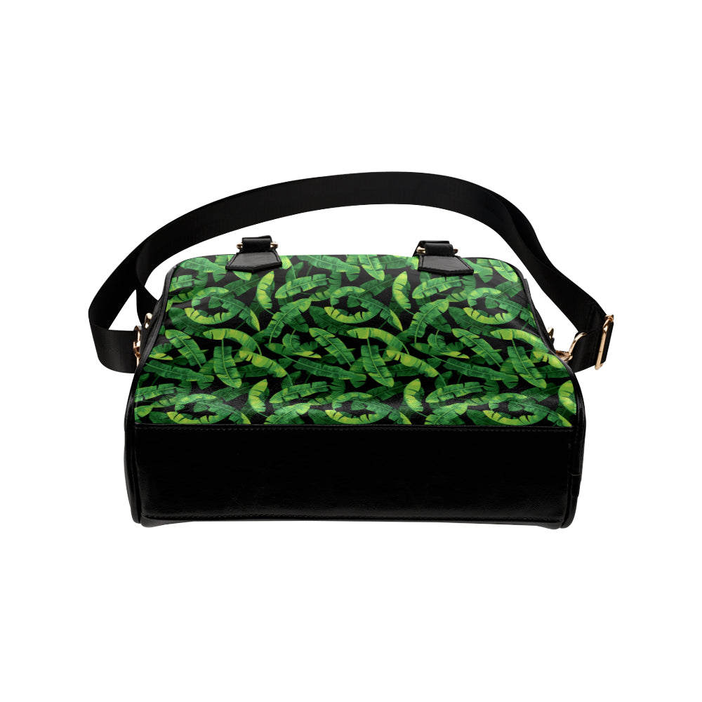 Banana Leaf Pattern Print Design 02 Shoulder Handbag