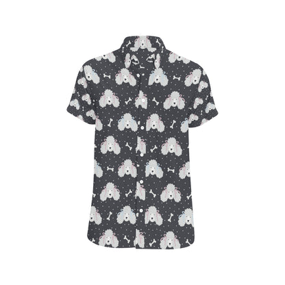 Poodle Pattern Print Design A03 Men's Short Sleeve Button Up Shirt