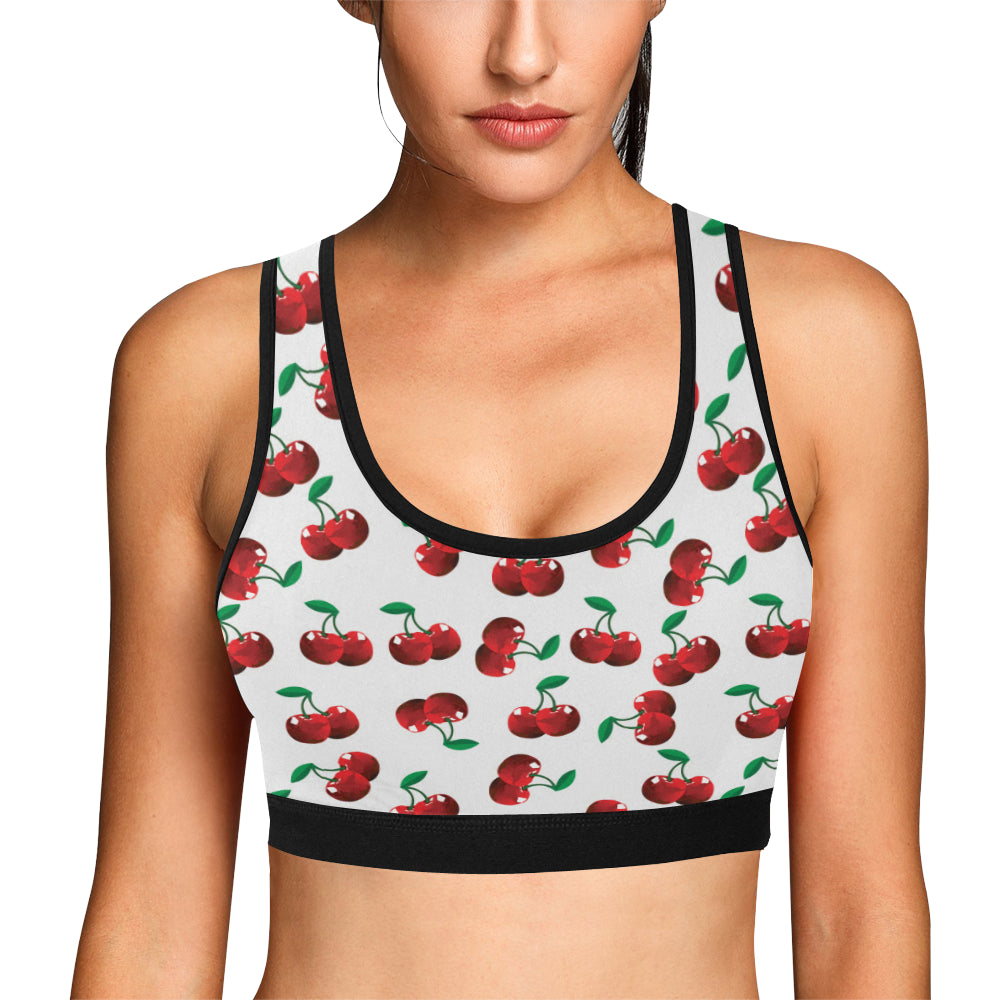 Cherry Pattern Print Design 01 Sports Bra