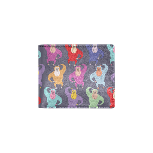 Chimpanzee Pattern Print Design 03 Men's ID Card Wallet