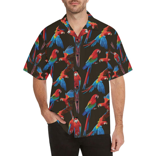 Macaw Pattern Print Design 04 Men's Hawaiian Shirt