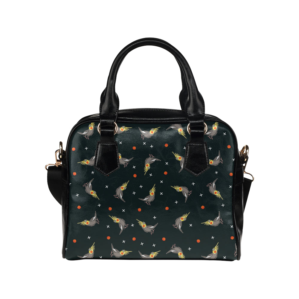 Cockatiel Pattern Print Design 02 Shoulder Handbag