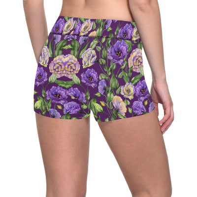 Lisianthus Pattern Print Design LT03 Yoga Shorts