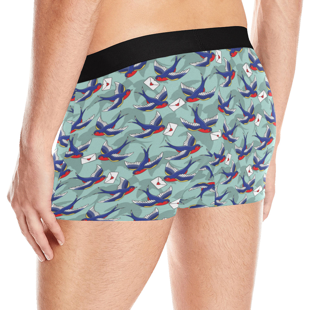 Swallow Bird Pattern Print Design 02 Men's Boxer Briefs