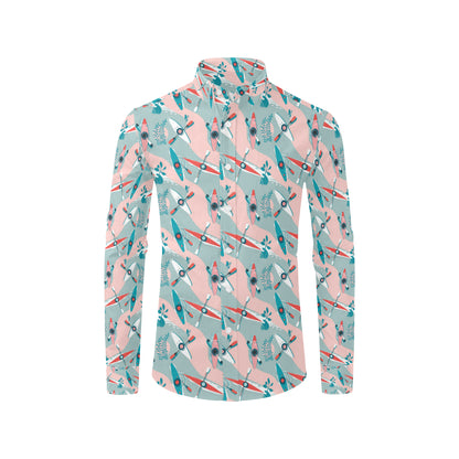 Kayak Pattern Print Design 05 Men's Long Sleeve Shirt