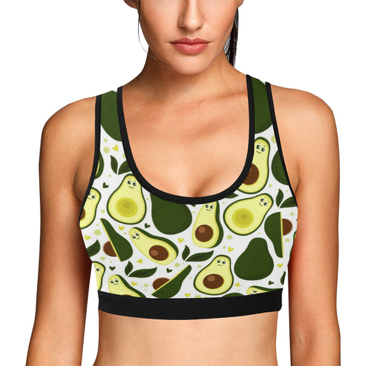 Avocado Pattern Print Design AC06 Sports Bra