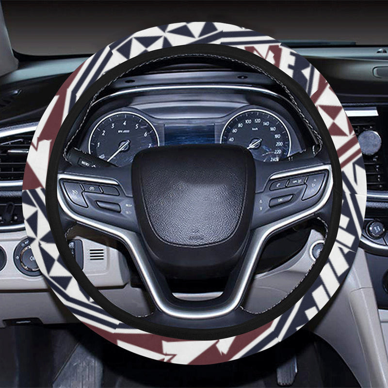 Polynesian Tribal line Steering Wheel Cover with Elastic Edge